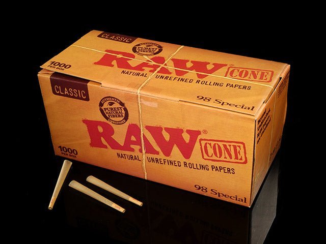 RAW 180mm Emperador Super Sized Pre Rolled Organic Hemp Paper Cones 24