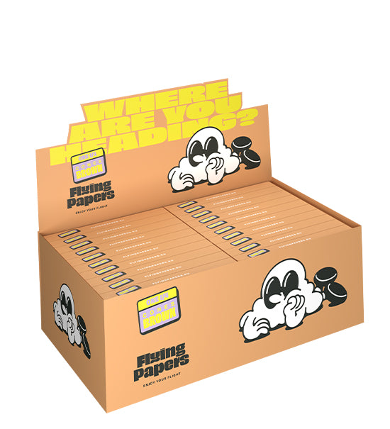 Flying Papers 1 1/4 Size Pre Rolled Organic Brown Paper Cones Display Case 40/Box