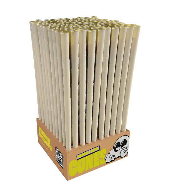 Flying Papers 84mm Classic 1 1/4 Sized Pre Rolled Organic Brown Cones 1200/Box