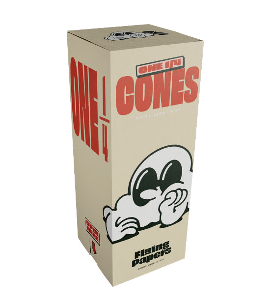 Flying Papers 84mm Classic 1 1/4 Sized Pre Rolled Organic White Cones 1200/Box
