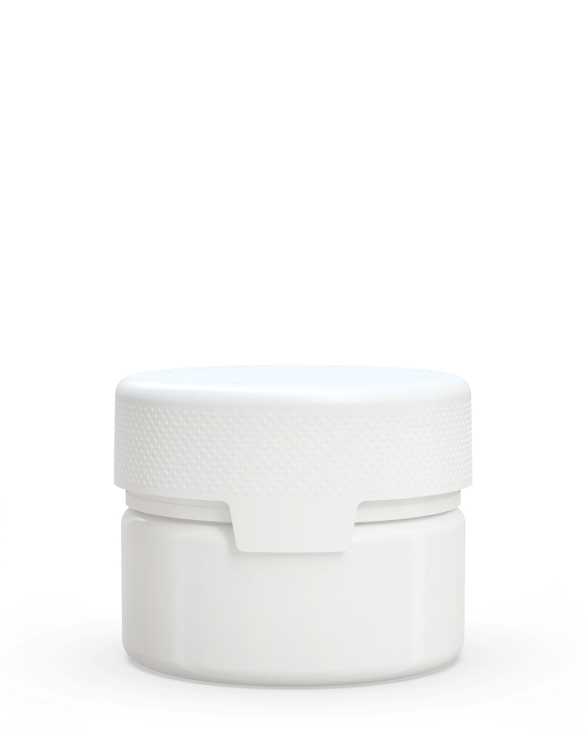 7.5oz Chubby Gorilla White Child Resistant Opaque Plastic Aviator Container w/ White Cap 100/Box