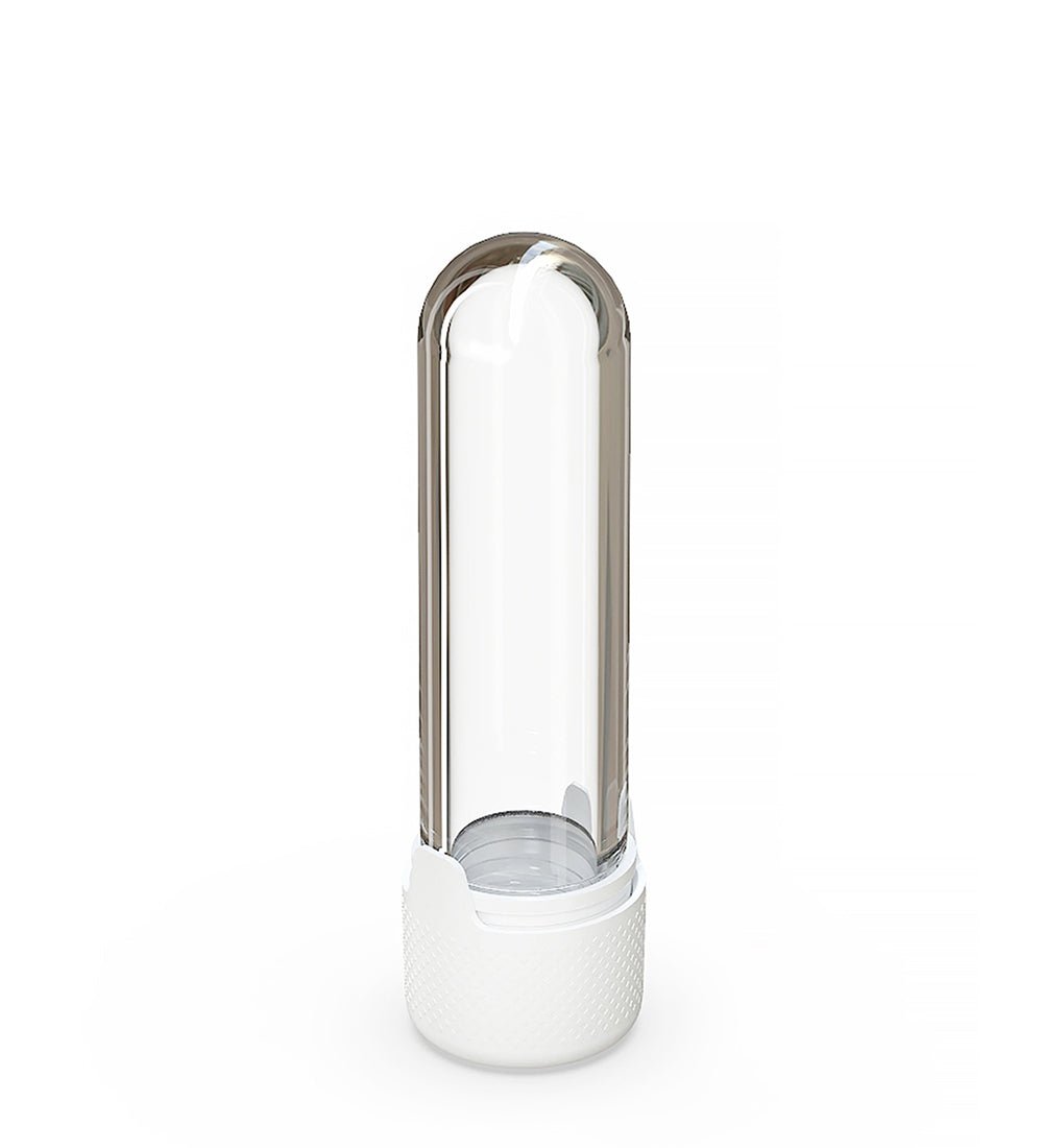 65mm Chubby Gorilla Child Resistant Push Down & Turn Clear Cartridge Container w/ White Cap 500/Box - 3