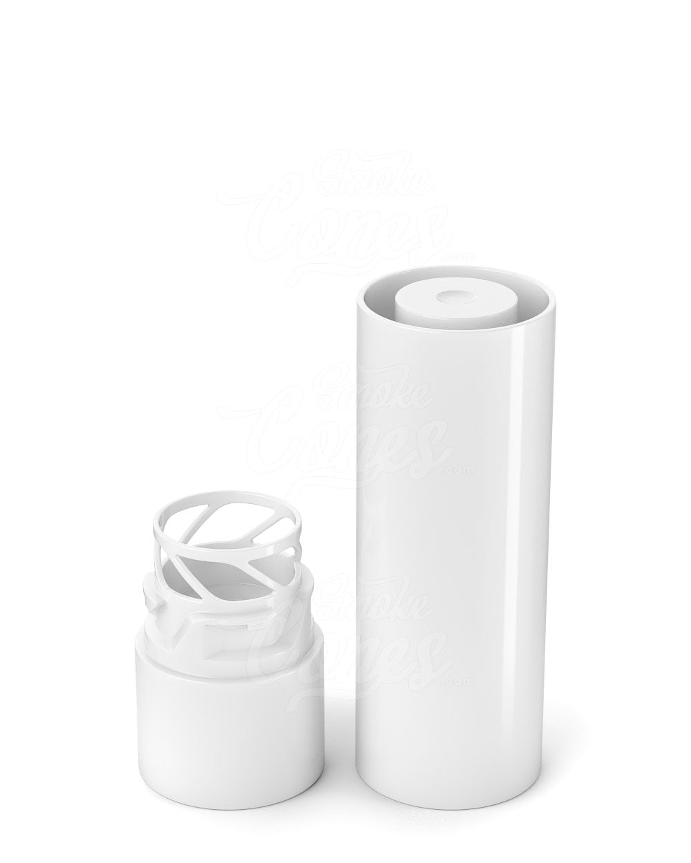 84mm Pollen Gear KAPSŪLA Child Resistant Push Down & Turn Plastic Caps for Vape Tube - White - 1450/Box