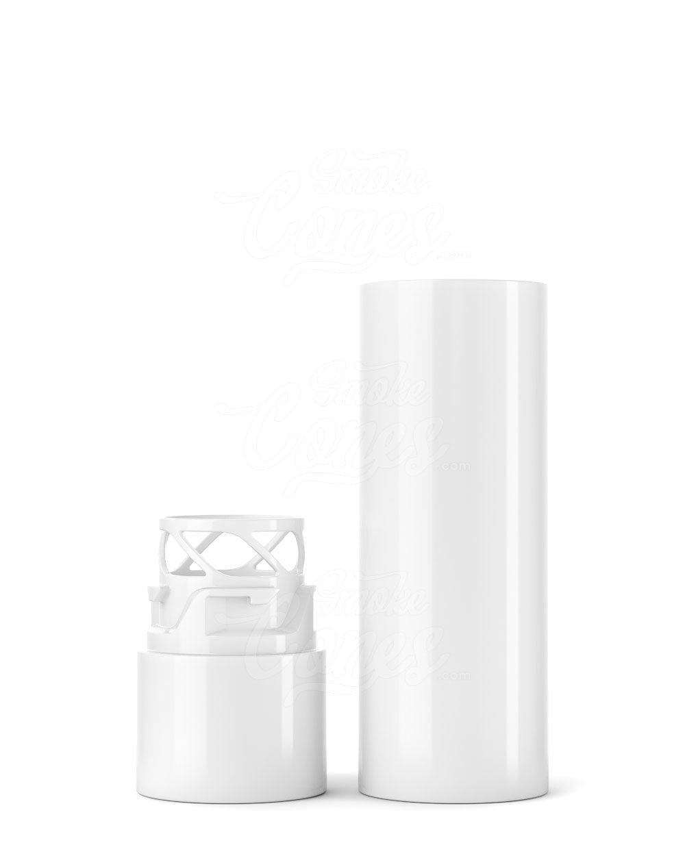 84mm Pollen Gear KAPSŪLA Child Resistant Push Down & Turn Plastic Caps for Vape Tube - White - 1450/Box