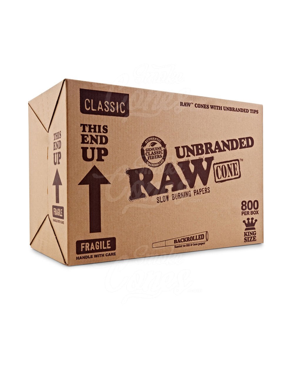RAW King Size 109mm Unbranded Pre Rolled Cones 800/Box - 1