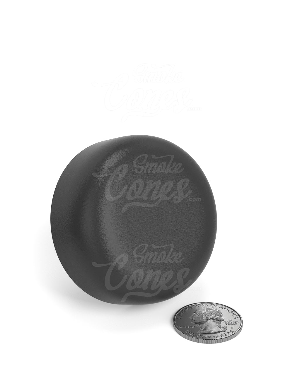 53mm Dome Push and Turn Child Resistant Plastic PCR Caps With Foam Liner - Matte Black - 120/Box