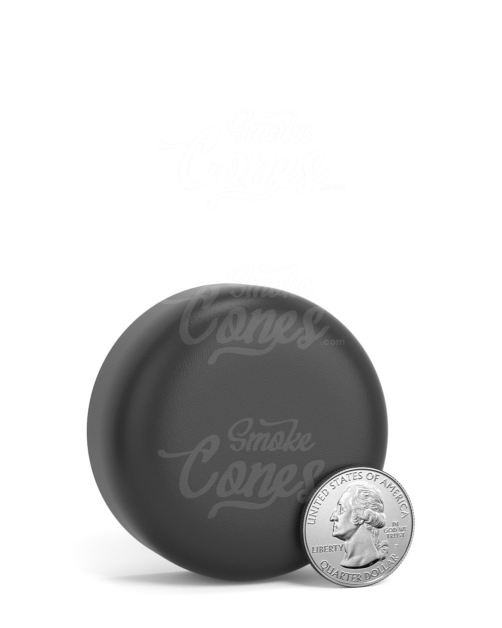 53mm Dome Push and Turn Child Resistant Plastic PCR Caps With Foam Liner - Matte Black - 120/Box