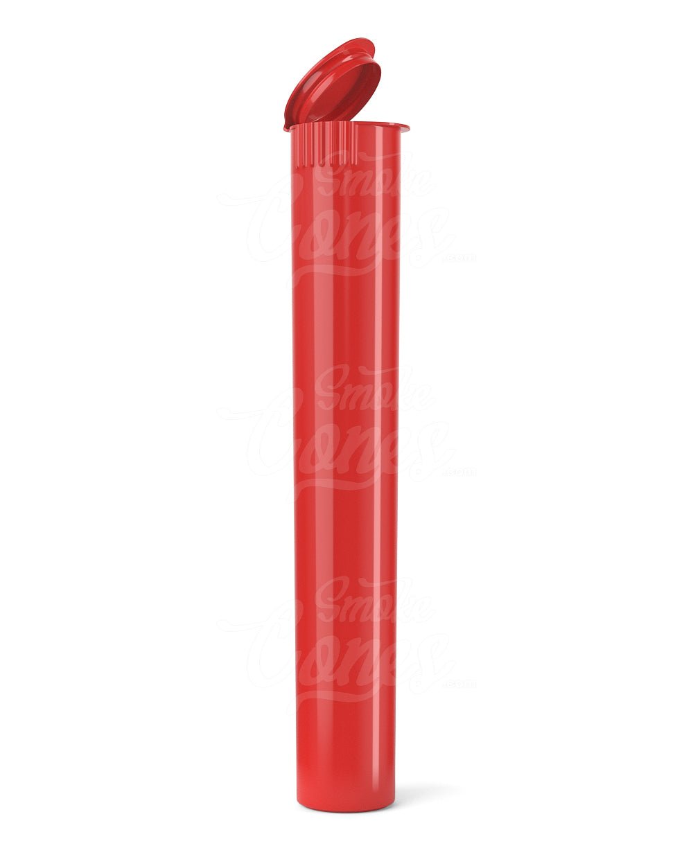 116mm Child Resistant King Size Biodegradable Pop Top Opaque Red Plastic Open Cone Pre-Roll Tubes 1000/Box - 1