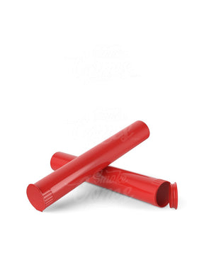 116mm Child Resistant King Size Biodegradable Pop Top Opaque Red Plastic Open Cone Pre-Roll Tubes 1000/Box - 7
