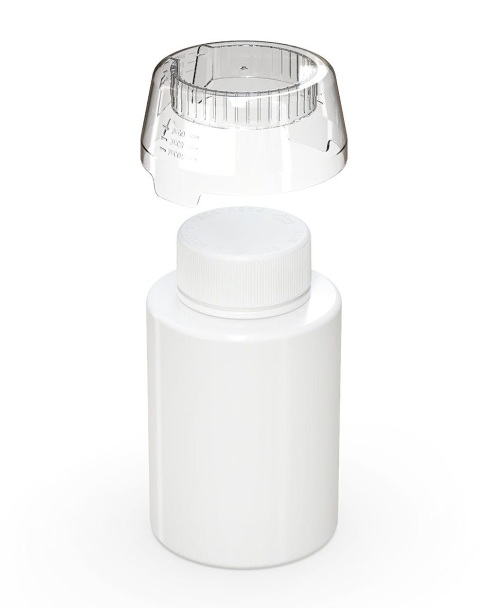 500mL Chubby Gorilla White Child Resistant Opaque Plastic Aviator Base Bottles 60/Box - 3