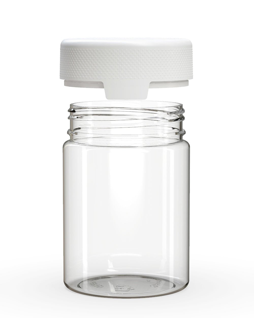 21.5oz Chubby Gorilla Clear Child Resistant Plastic Aviator XL Container w/ White Cap 40/Box - 3