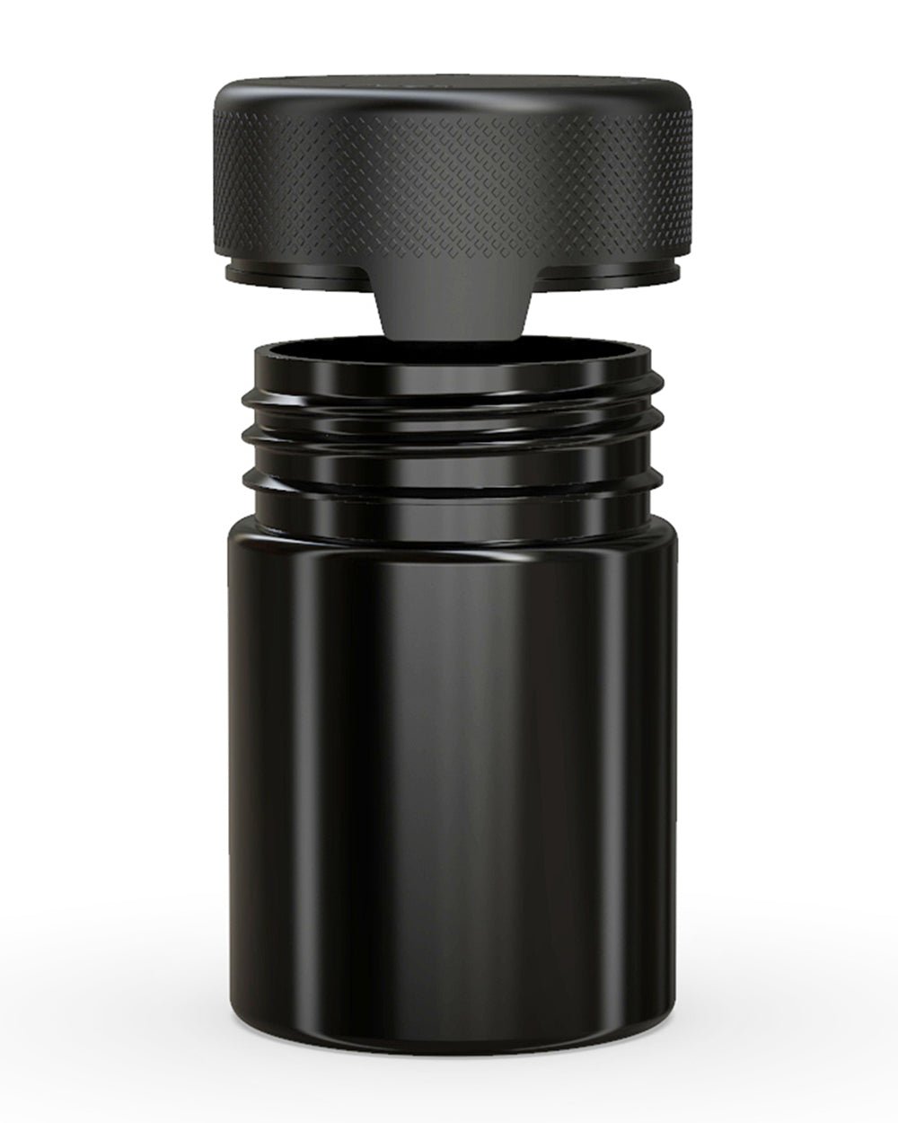 4oz Chubby Gorilla Black Child Resistant Opaque Plastic Aviator Container w/ Black Cap 400/Box - 3
