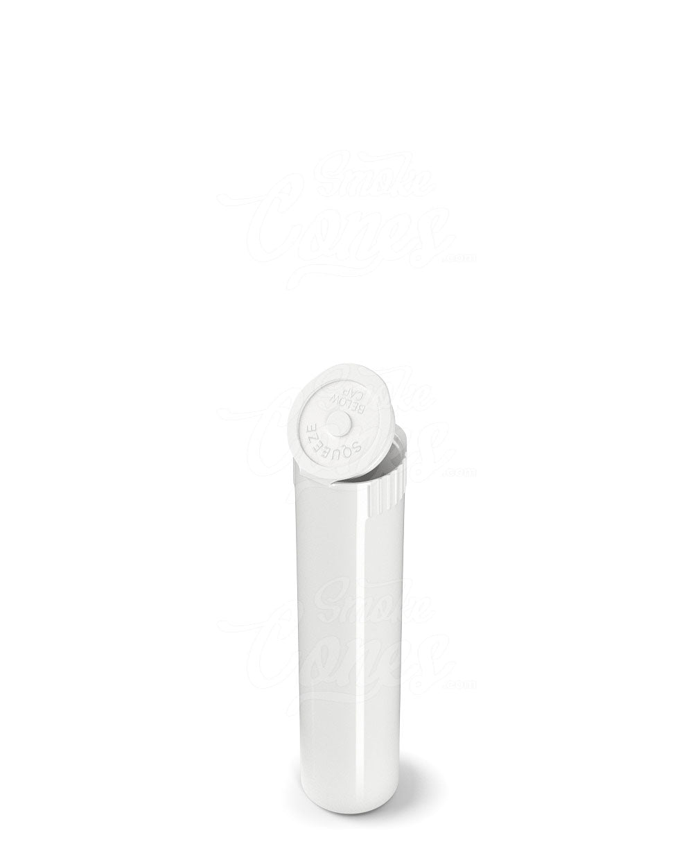 78mm Child Resistant Pop Top Opaque White Plastic (Open) Pre-Roll Tubes 1200/Box