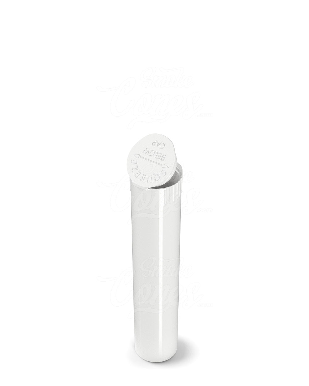 90mm Child Resistant Pop Top White Plastic Pre-Roll PCR Tubes 1000/Box