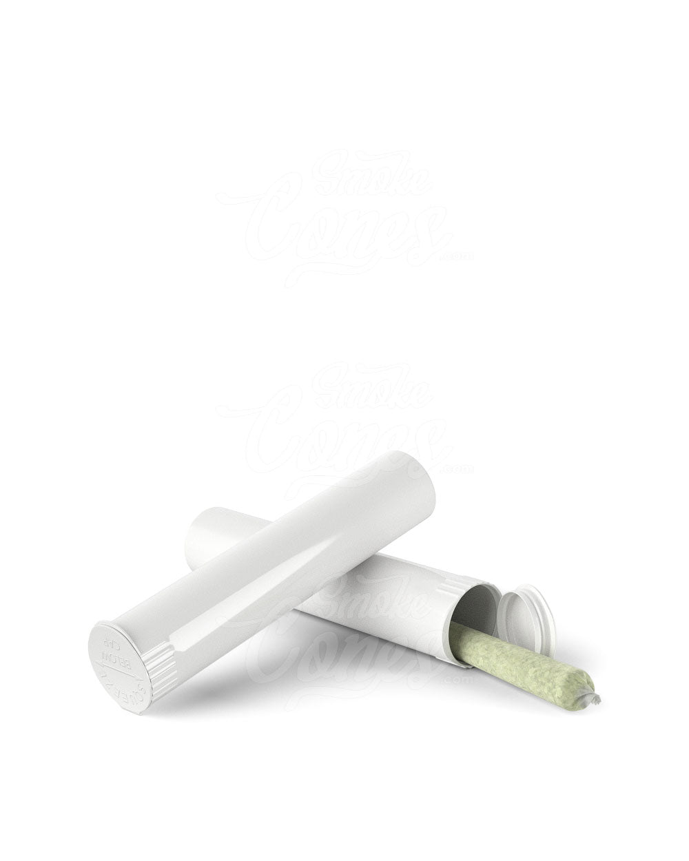 90mm Child Resistant Pop Top White Plastic Pre-Roll PCR Tubes 1000/Box