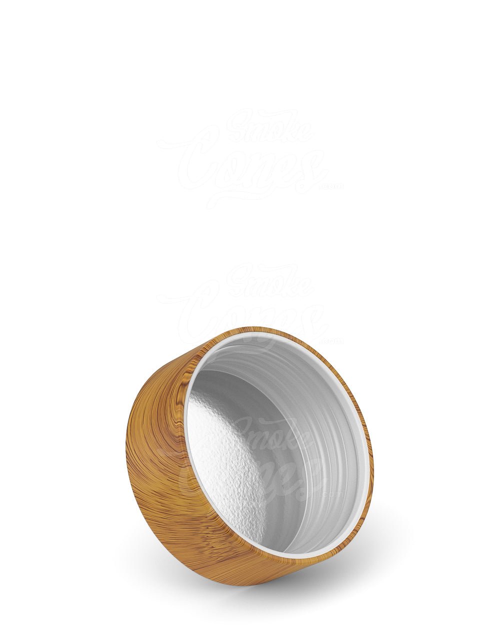 38mm Smooth Push and Turn Child Resistant Plastic Caps With Foam Liner - Bamboo Wood - 320/Box - 4