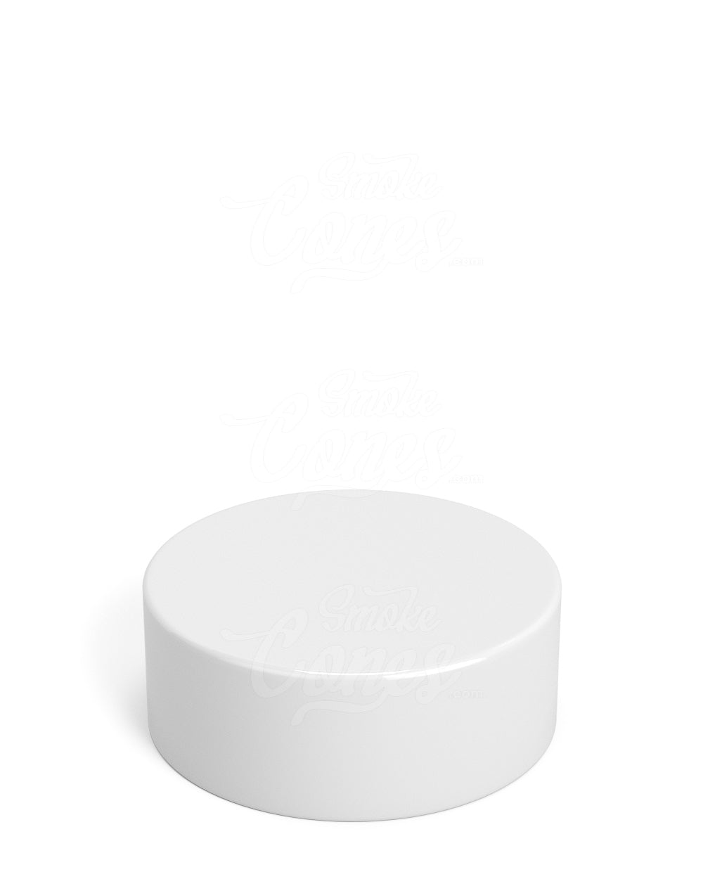 38mm Smooth Push and Turn Child Resistant Plastic PCR Caps w/ Foil Liner - Glossy White - 320/Box
