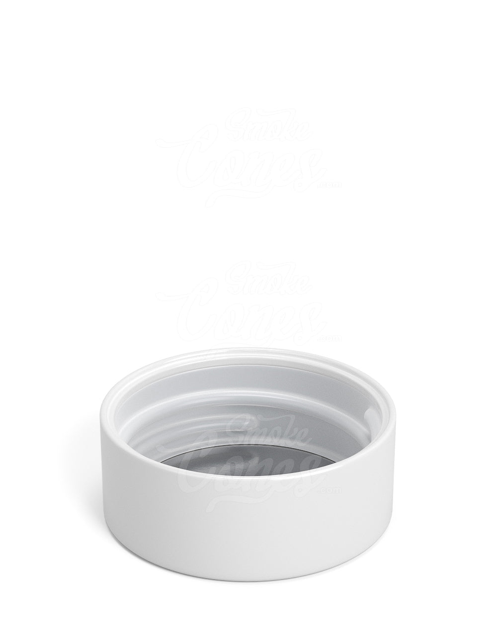 38mm Smooth Push and Turn Child Resistant Plastic PCR Caps w/ Foil Liner - Glossy White - 320/Box