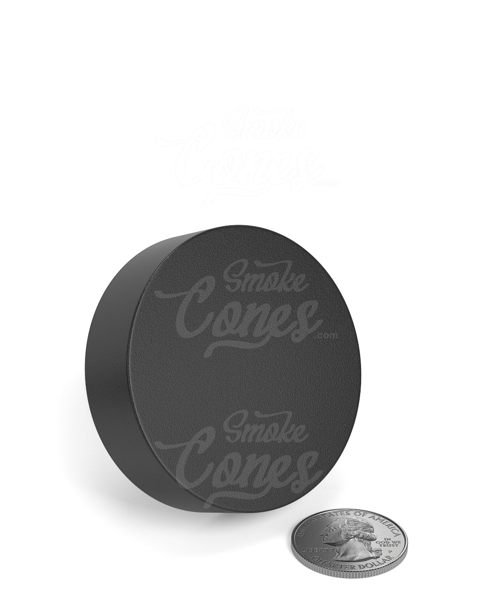 53mm Push and Turn Child Resistant Plastic PCR Caps With Foam Liner - Matte Black - 120/Box
