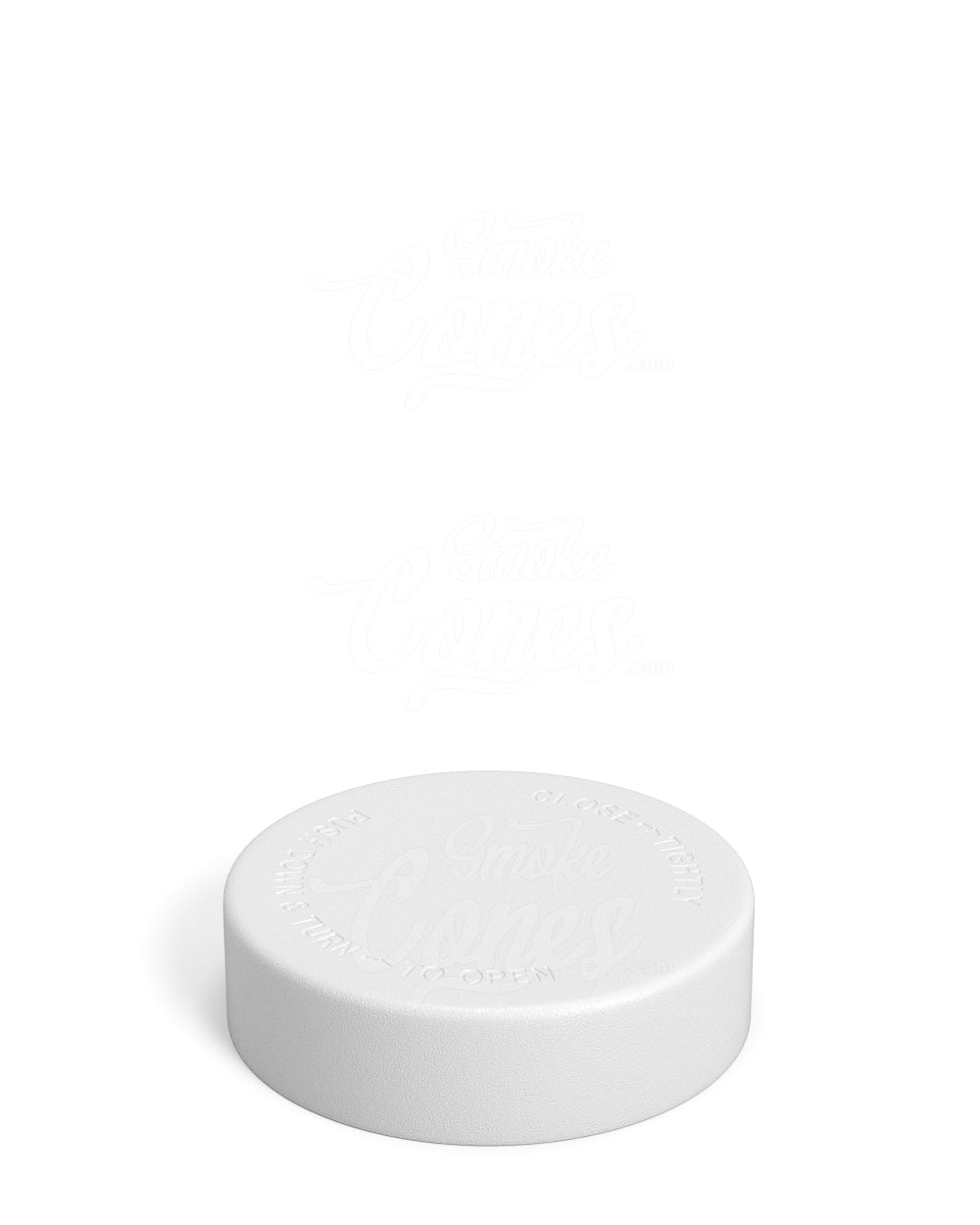 50mm Smooth Push and Turn Child Resistant Plastic Caps With Foam Liner - White - 100/Box