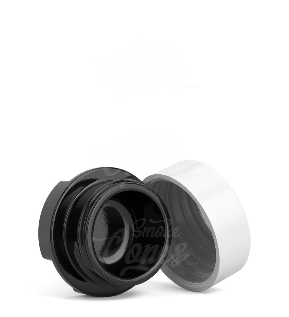 28mm Grow Pack Supply Child Resistant Black 9ml Glass Concentrate Jar and Glossy White Cap 320/Box