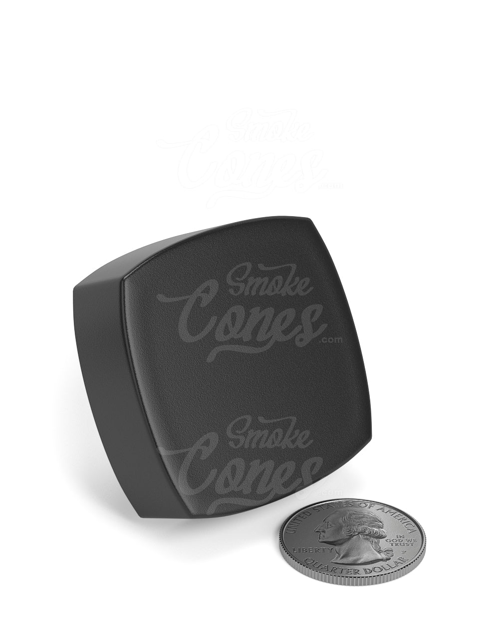 38mm Smooth Push and Turn Child Resistant Plastic Pillow PCR Caps With Teflon Liner - Matte Black - 240/Box