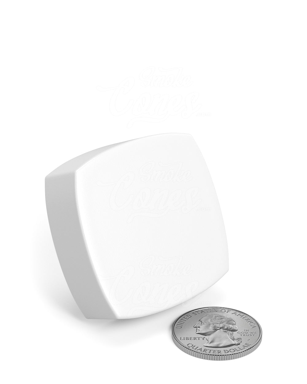 38mm Smooth Push and Turn Child Resistant Plastic Pillow PCR Caps With Teflon Liner - Matte White - 240/Box