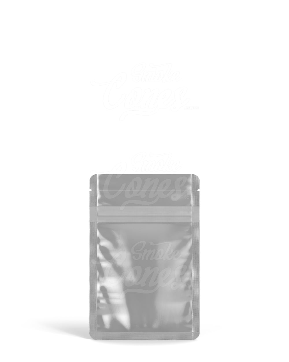 Glossy - Black 3" x 4.5" Mylar Tamper Evident No Tear Notch PCR Bags (1 grams) 1000/Box - 2