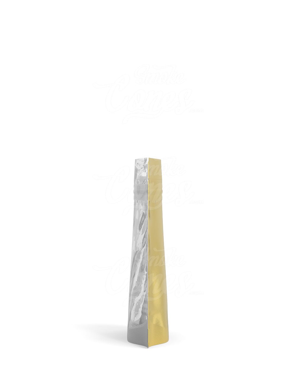 Matte - Gold 3.6" x 5" Mylar Tamper Evident Tear Notch Bags (3.5 grams) 1000/Box - 4