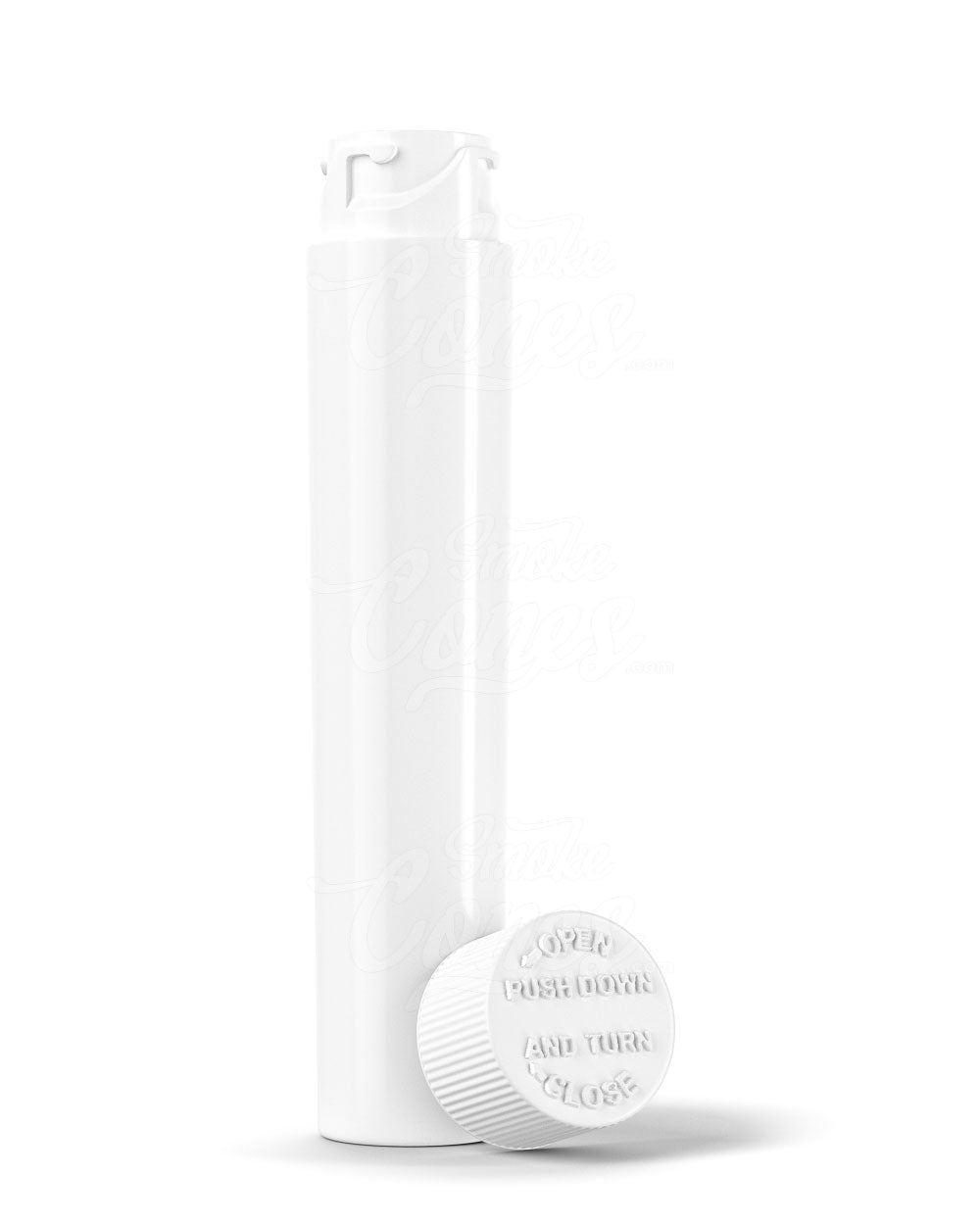 72mm Child Resistant Push Down & Turn Plastic Vape Cartridge Tube - White - 1650/Box