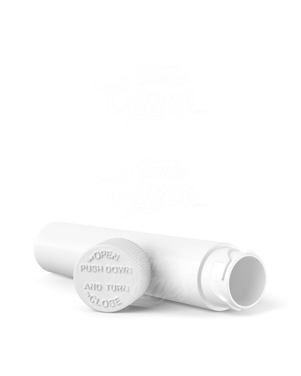 72mm Child Resistant Push Down & Turn Plastic Vape Cartridge Tube - White - 1650/Box