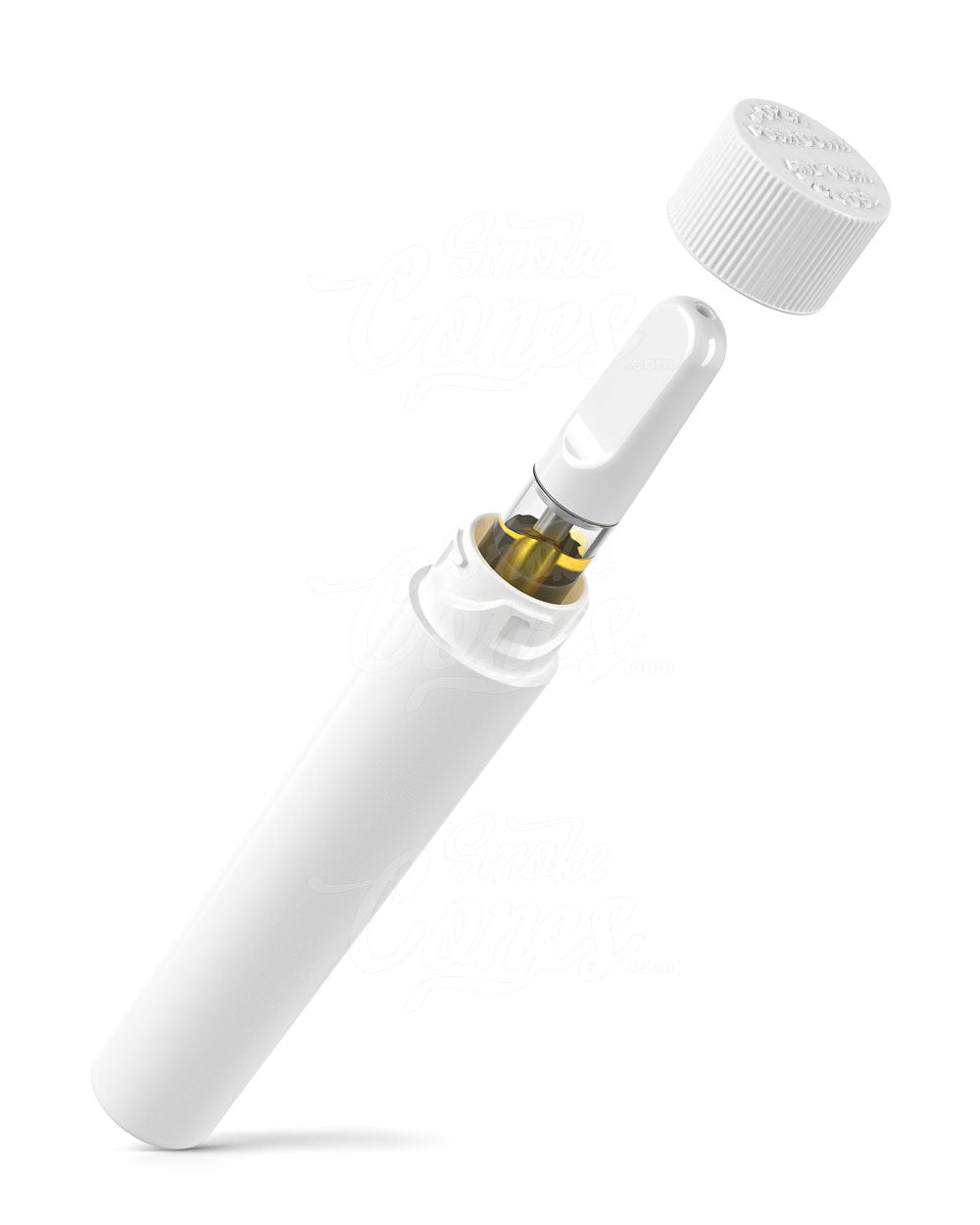 72mm Child Resistant Push Down & Turn Plastic Vape Cartridge Tube - White - 1650/Box