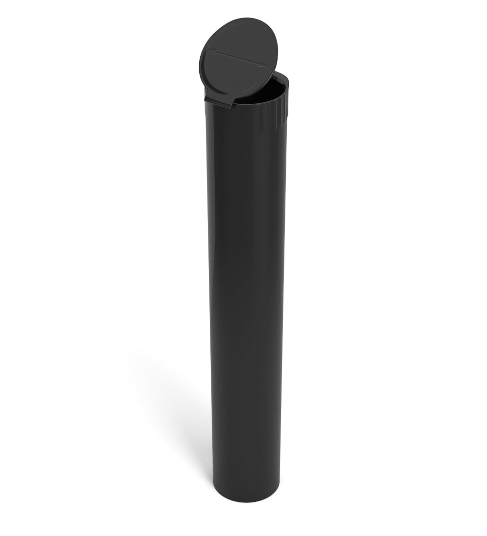 116mm Child Resistant King Size Pop Top Opaque Plastic Black USA Pre-Roll Tubes 1000/Count
