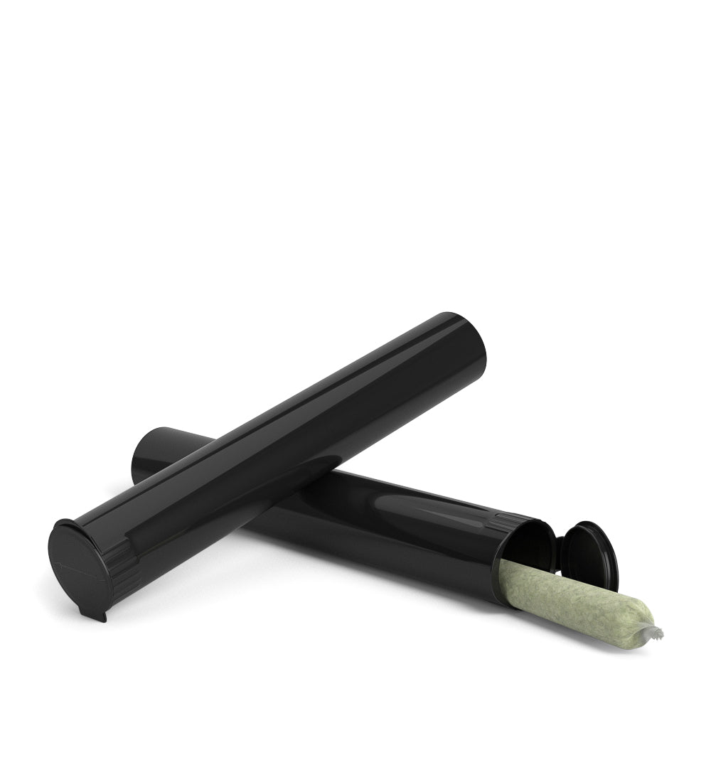 116mm Child Resistant King Size Pop Top Opaque Plastic Black USA Pre-Roll Tubes 1000/Count