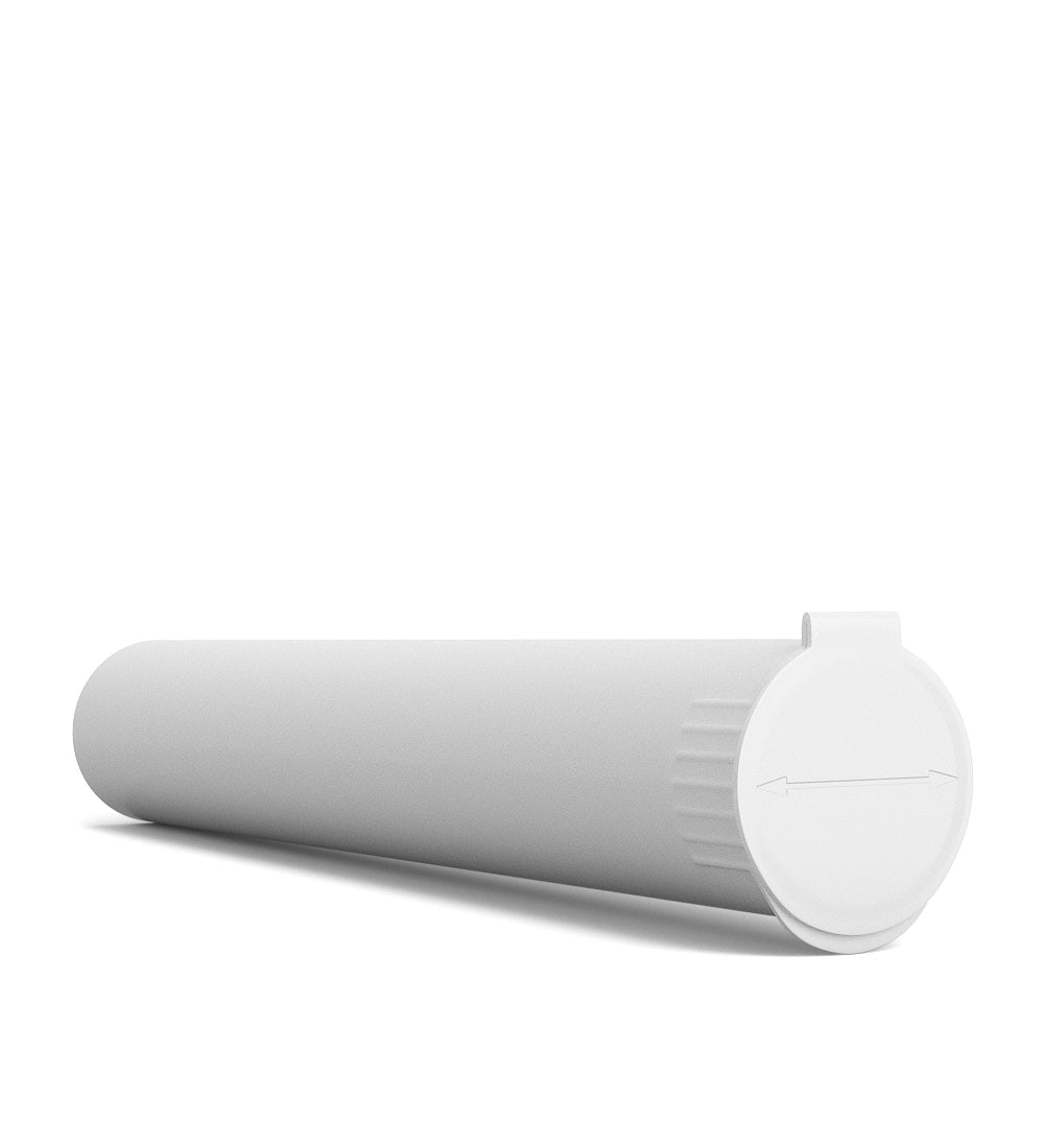 116mm Child Resistant King Size Pop Top Opaque Plastic White USA Pre-Roll Tubes 1000/Count