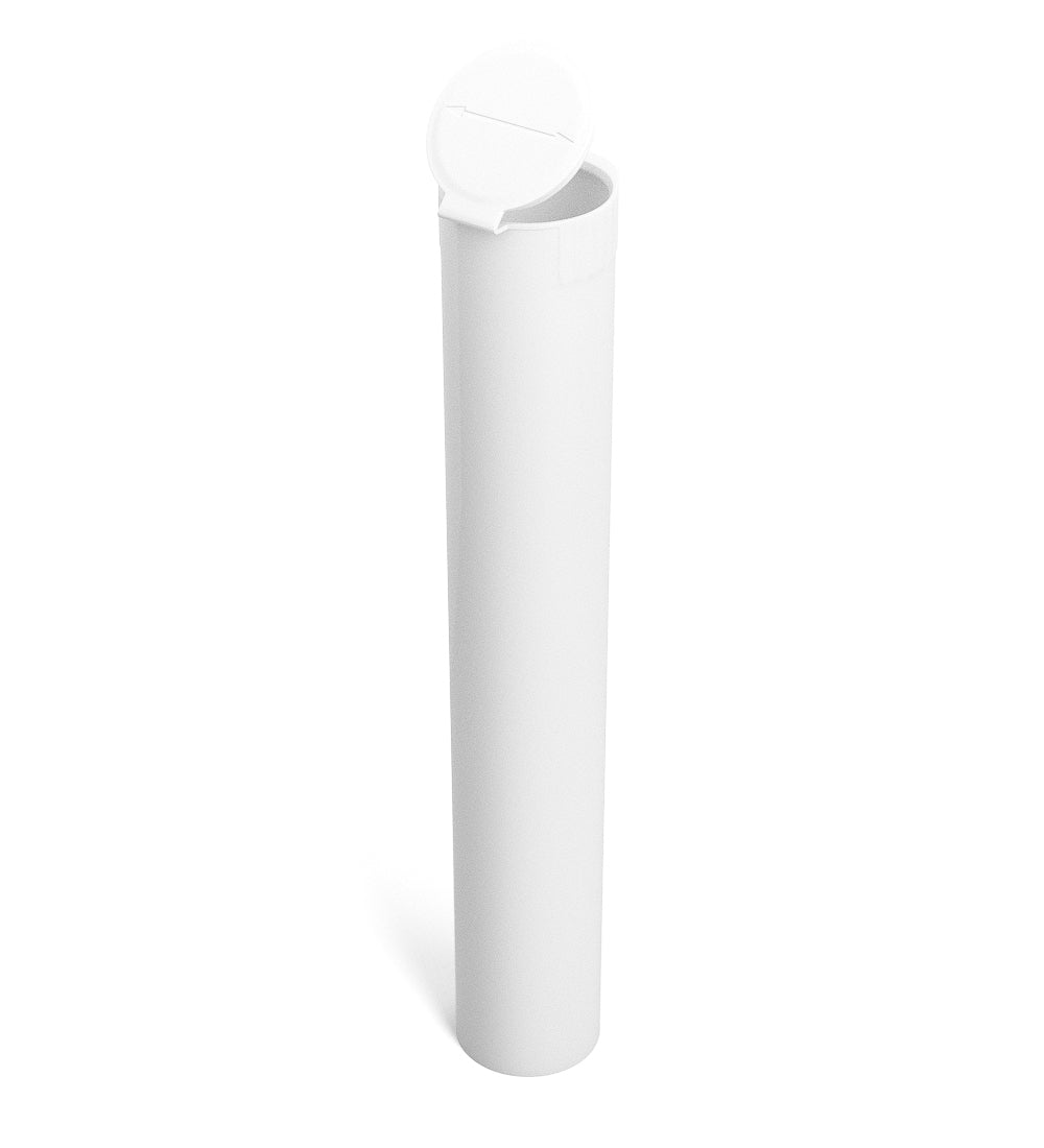 116mm Child Resistant King Size Pop Top Opaque Plastic White USA Pre-Roll Tubes 1000/Count