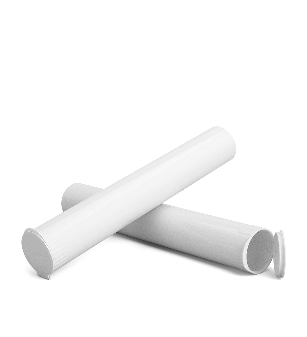 116mm Child Resistant King Size Pop Top Opaque Plastic White USA Pre-Roll Tubes 1000/Count