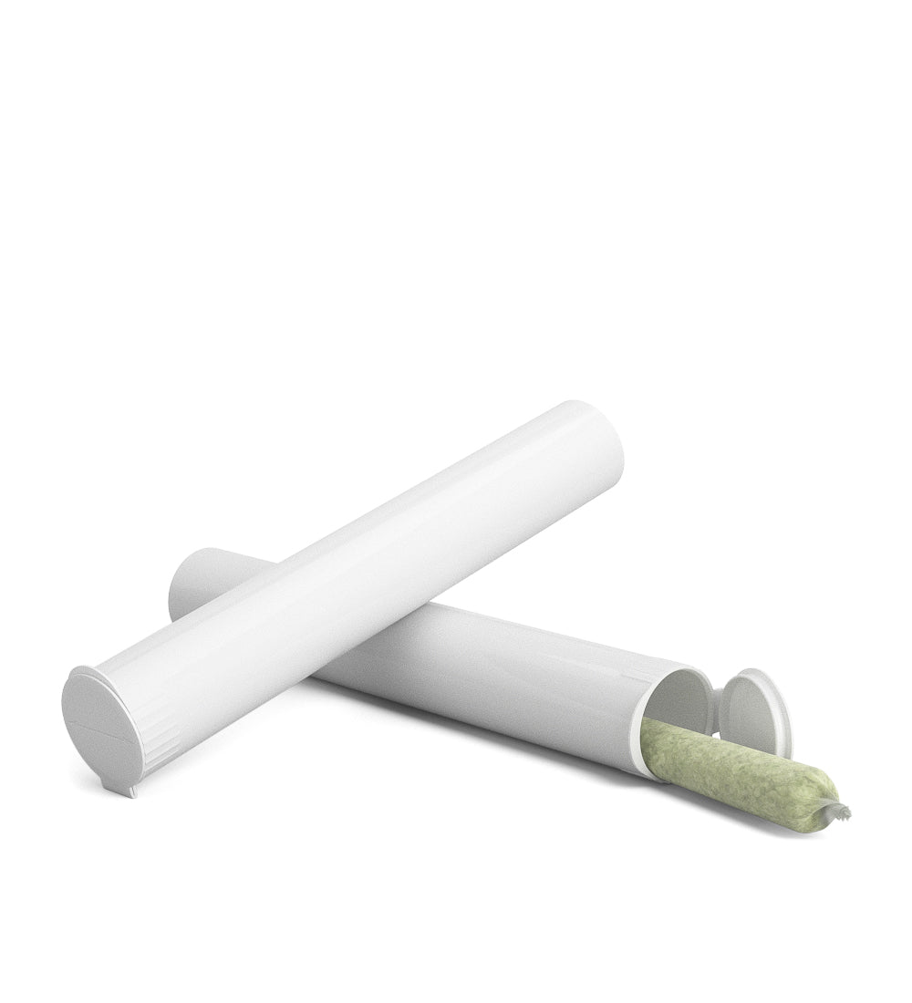116mm Child Resistant King Size Pop Top Opaque Plastic White USA Pre-Roll Tubes 1000/Count