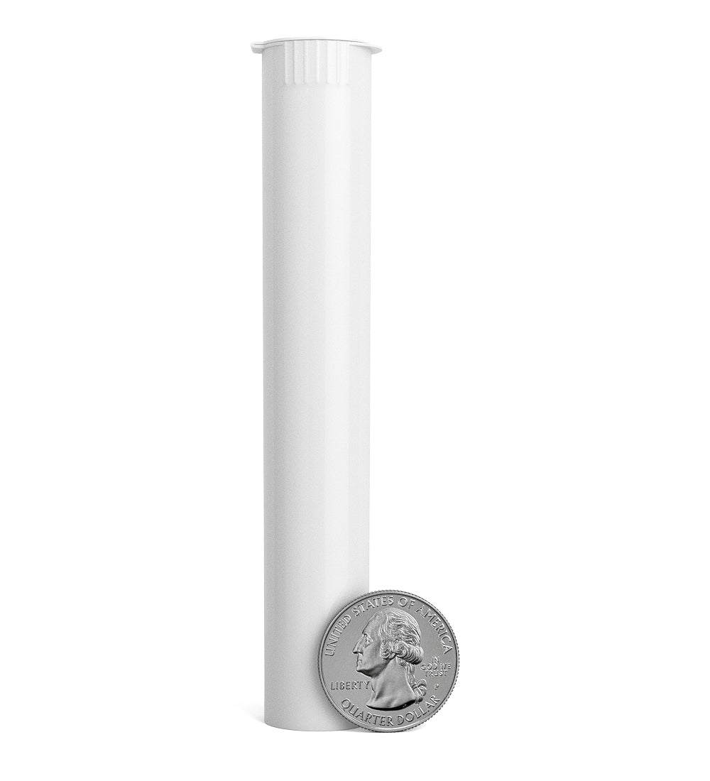 116mm Child Resistant King Size Pop Top Opaque Plastic White USA Pre-Roll Tubes 1000/Count