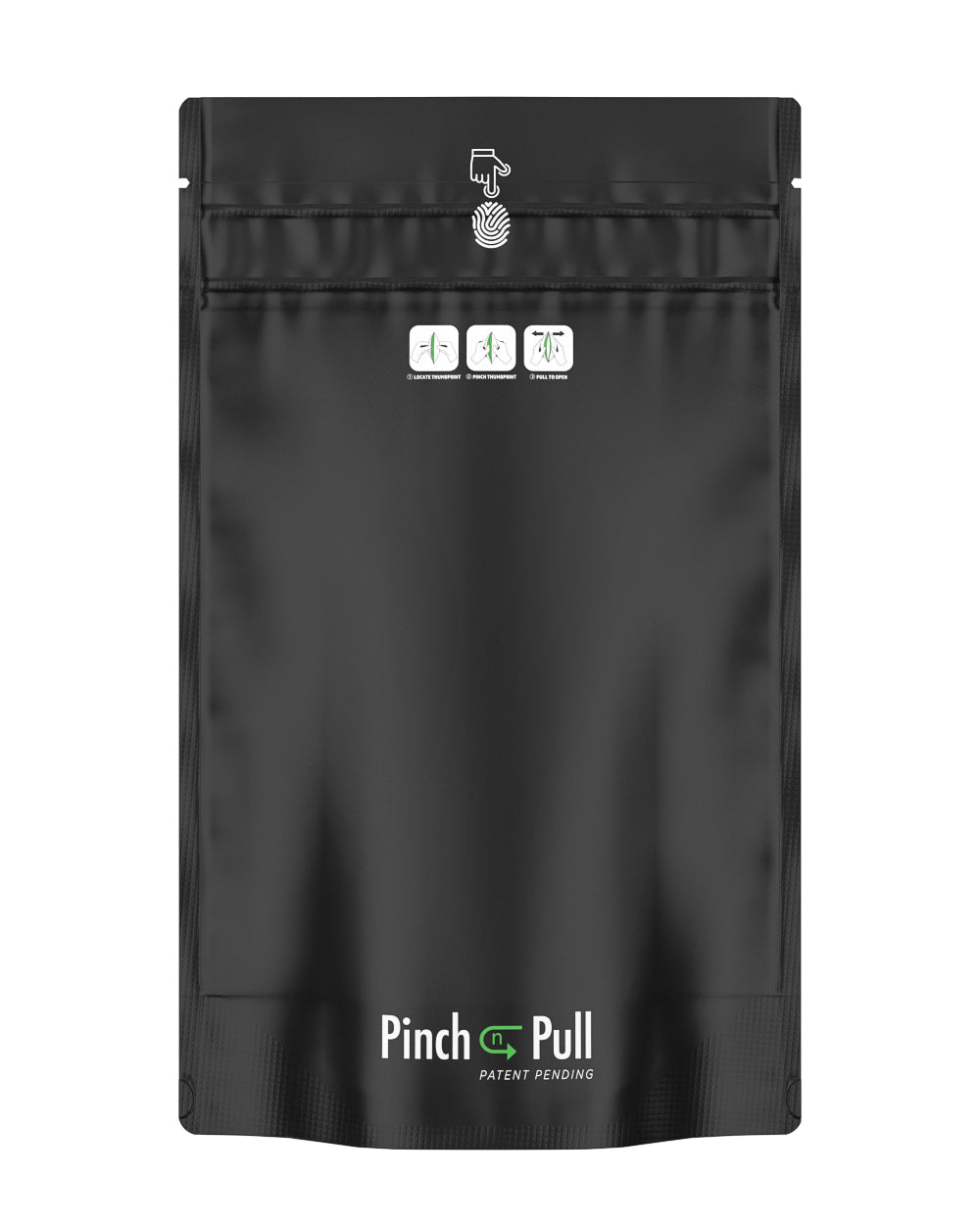 Matte-Black 6" x 9.8" Mylar Pinch N Pull Child Resistant & Tamper Evident PCR Bags (28 gram) 250/Box