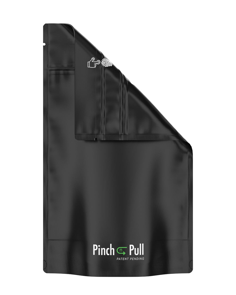 Matte-Black 6" x 9.8" Mylar Pinch N Pull Child Resistant & Tamper Evident PCR Bags (28 gram) 250/Box