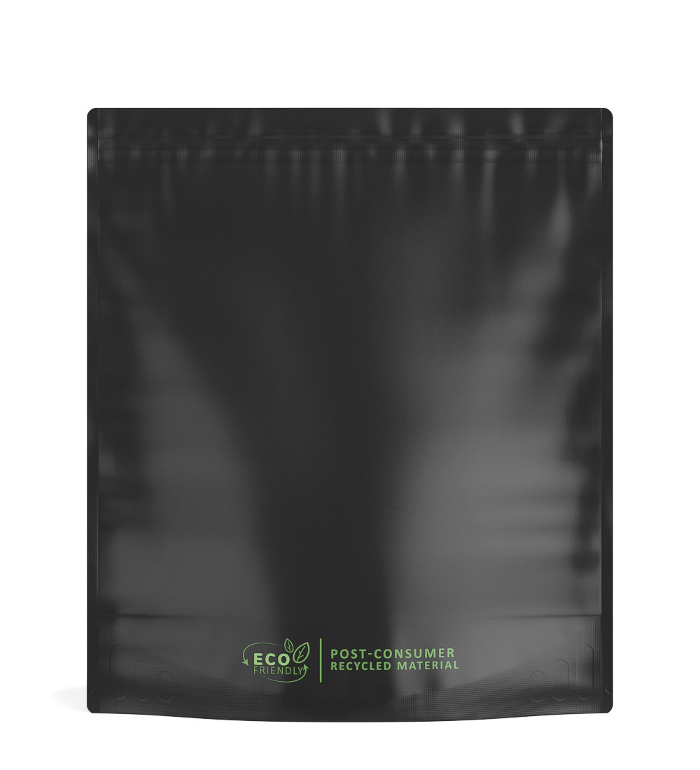Matte-Black 14.6" x 16.4" Mylar Tamper Evident No Tear Notch PCR Bags (448 grams) 100/Box