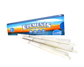 Elements 1 1/4 Sized Pre Rolled Ultra Thin Paper Rice Cones 180/Box - 4