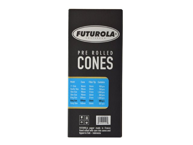 Futurola 109mm King Size Pre Rolled Brown Paper Cones 800/Box - 2