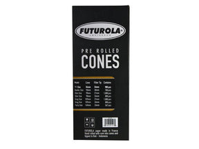 Futurola 84mm 1 1-4 Size Dutch Brown Pre Rolled Paper Cones 900/Box - 5
