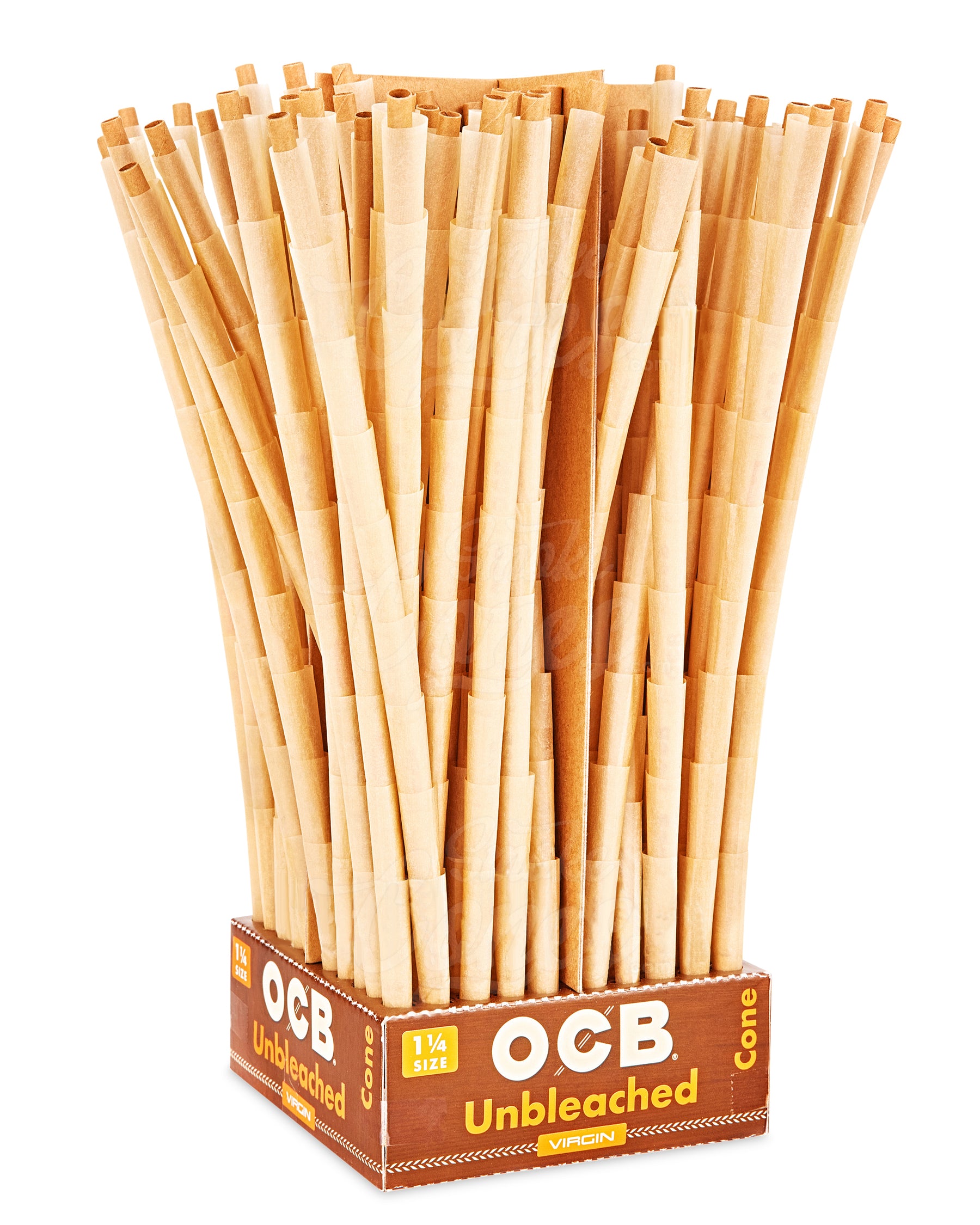 OCB 84mm 1 1/4 Sized Virgin Pre Rolled Unbleached Paper Cones 900/Box