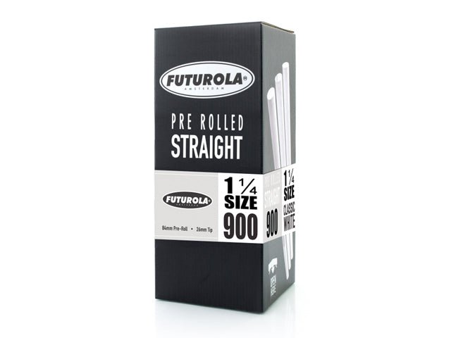 Futurola 84mm 1 1-4 Size Straight Pre Rolled Paper Cones 900/Box - 1