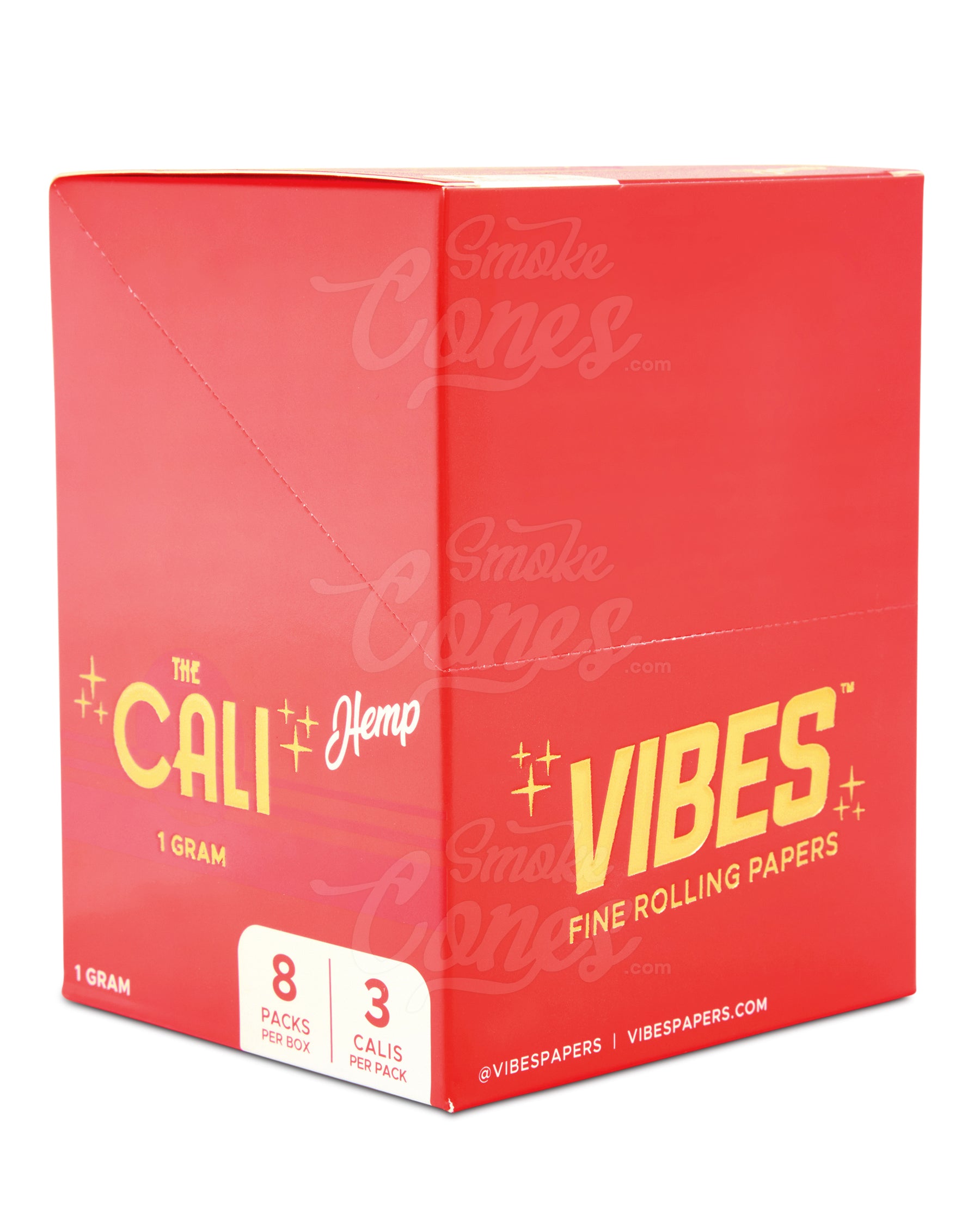 Vibes 110mm King Sized The Cali 1 Gram Pre Rolled Hemp Paper Cones 24/Box