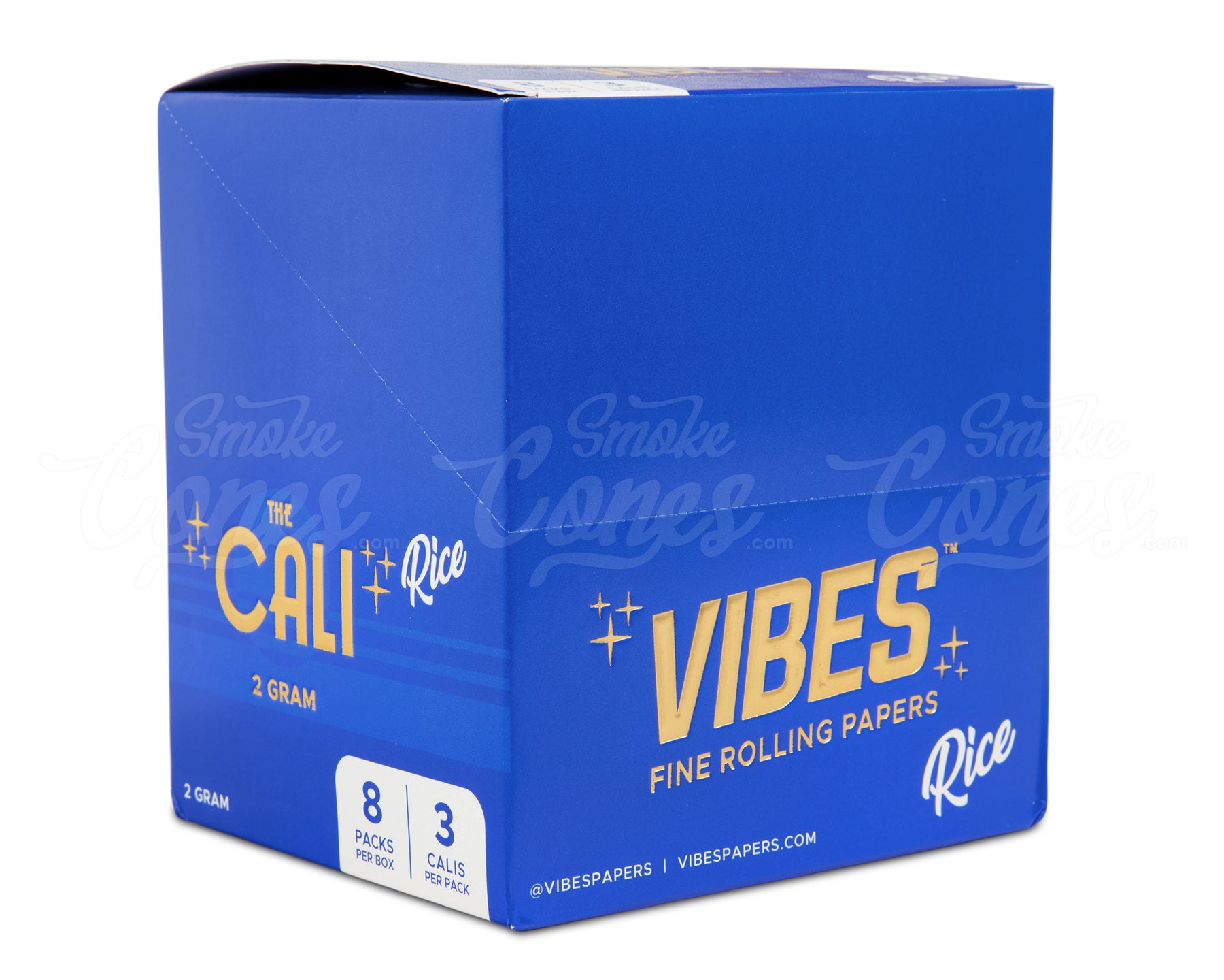 Vibes 110mm King Sized The Cali 2 Gram Pre Rolled Rice Paper Cones 24/Box