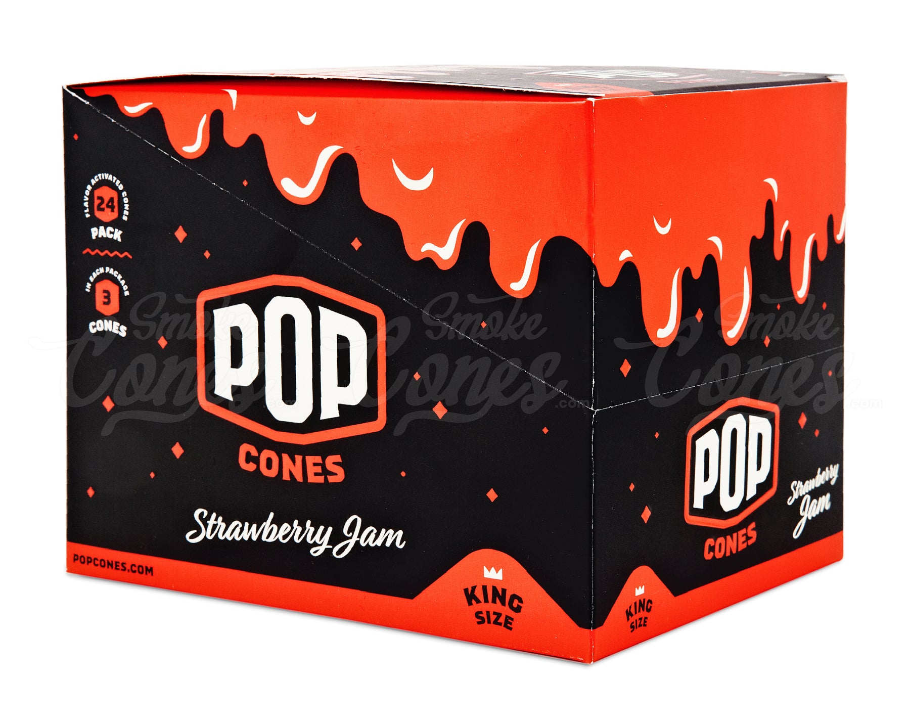 Pop Cones Strawberry Jam 109mm King Sized Pre Rolled Cones 24/Box